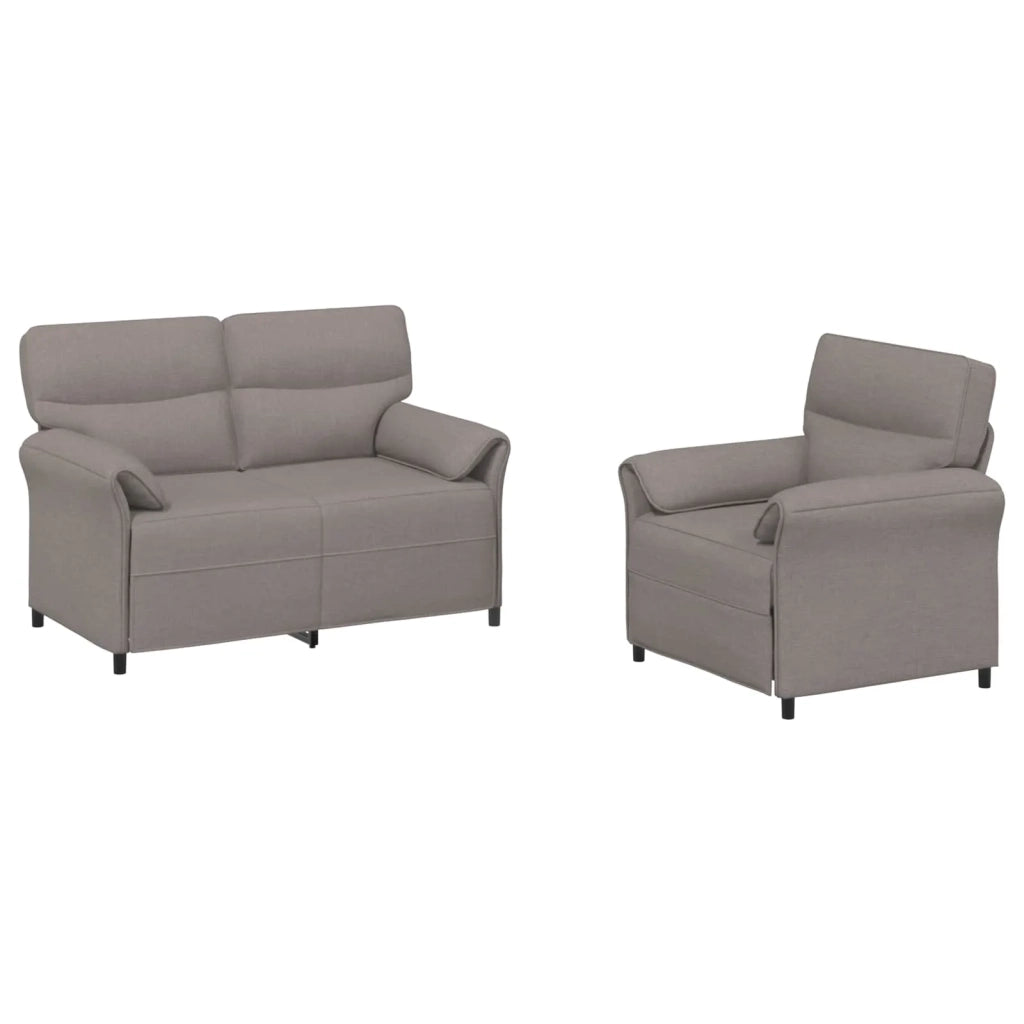 Set di divani 2 pz Tortora Tessuto 3424849
