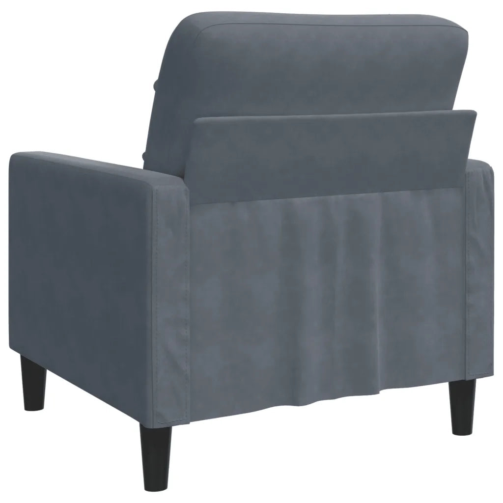 Poltrona | Sedia Relax Grigio Scuro 60 cm Velluto