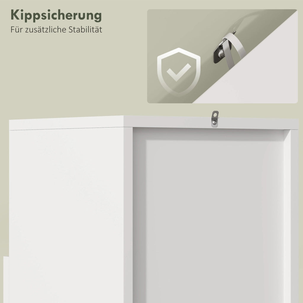 Mobile Bagno Stretto con Ripiani Regolabili ¨C Zephmum ¨C 30x30x71.5 Bianco