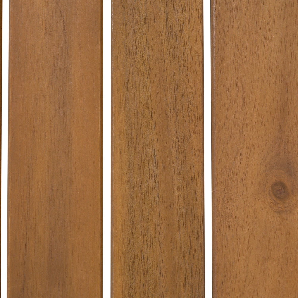 Divano 3 posti in legno di acacia marrone chiaro con cuscini grigio tortora moderno elegante esterno