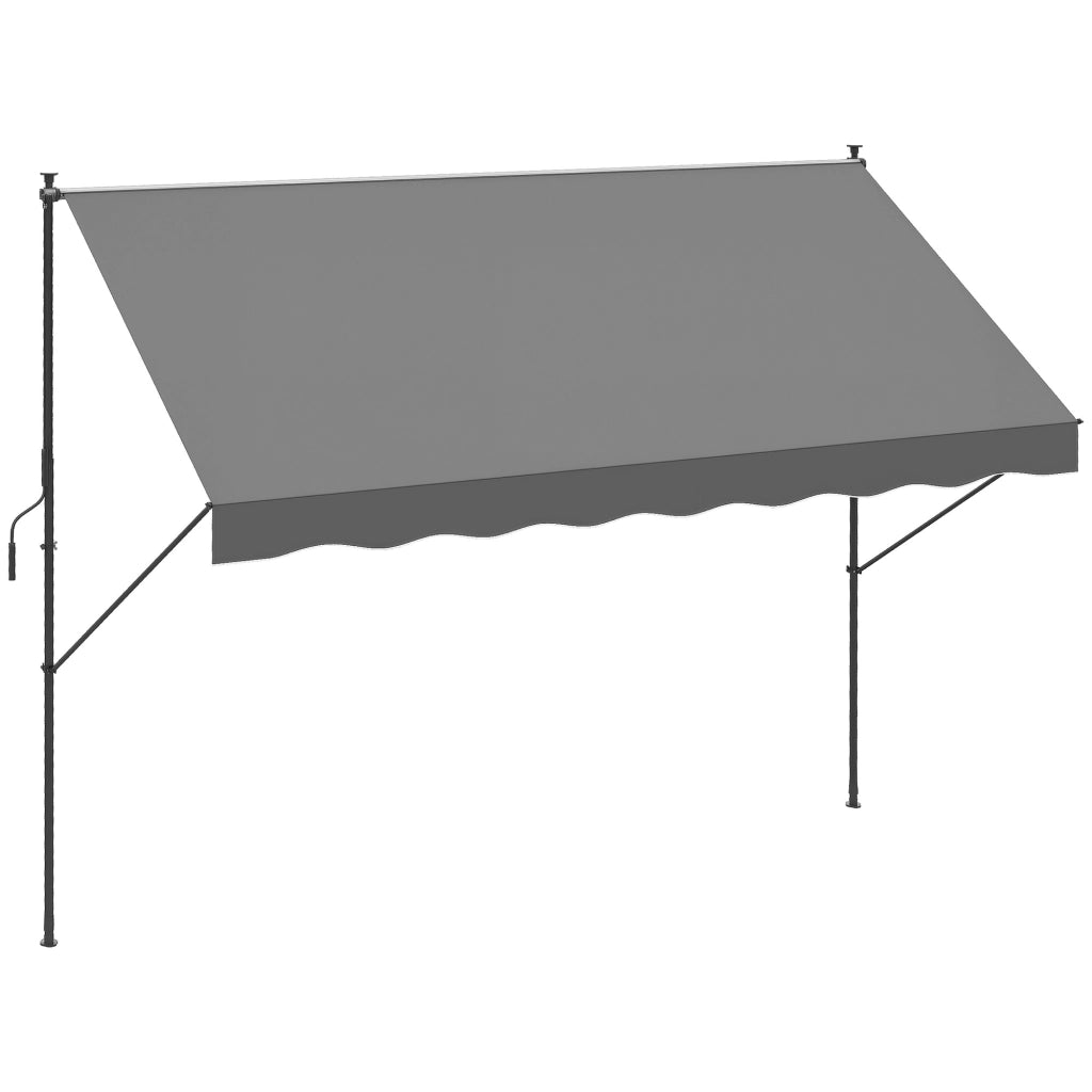 Toldo Retrattile Manuale per Balcone ¨C zephmum ¨C Grigio 300x175x210-310 cm