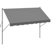 Toldo Retrattile Manuale per Balcone ¨C zephmum ¨C Grigio 300x175x210-310 cm