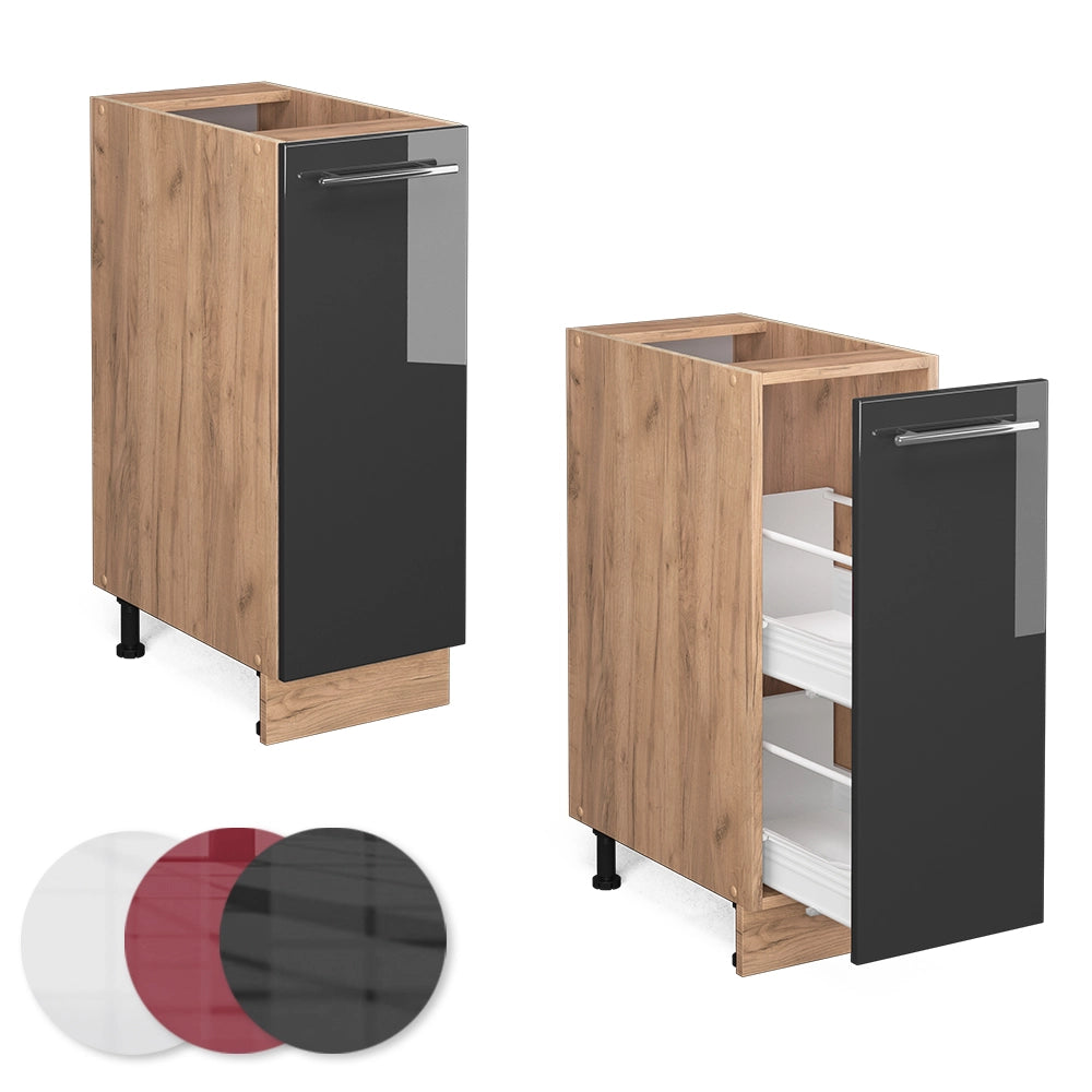 Vicco Armadio cucina dispensa alto Antracite lucido 30 cm senza piano di lavoro