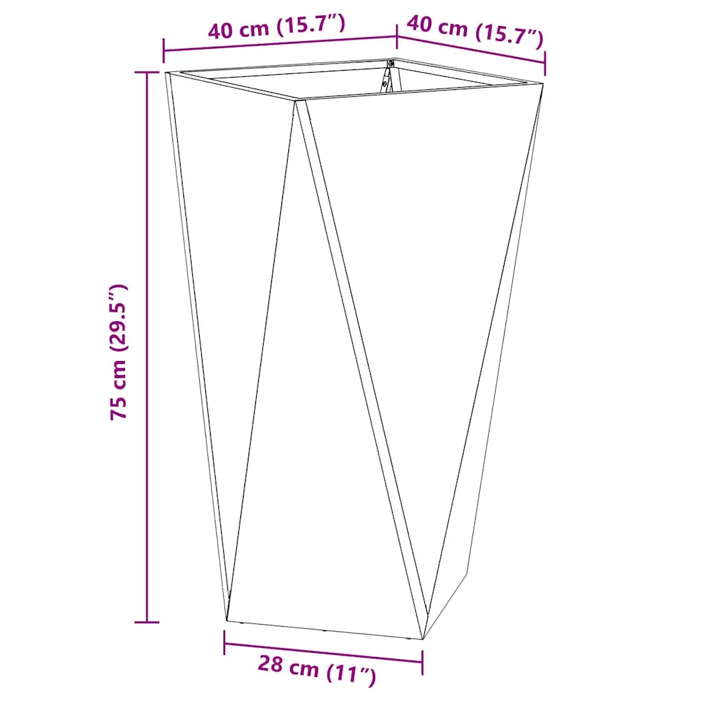Fioriera Bianco 40 x 40 x 75 cm Acciaio