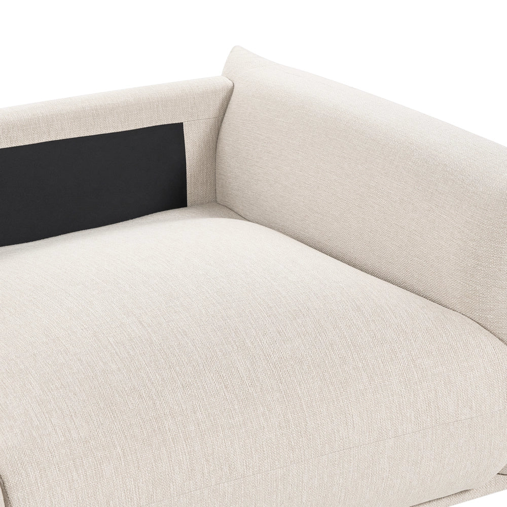 Divano in tessuto Beige chiaro imbottito in poliestere 3 posti con cuscini decorativi Divano da soggiorno