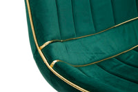 Set 2 Sedie Imbottite 51x59x79 cm in Poliestere Paris Verde e Oro