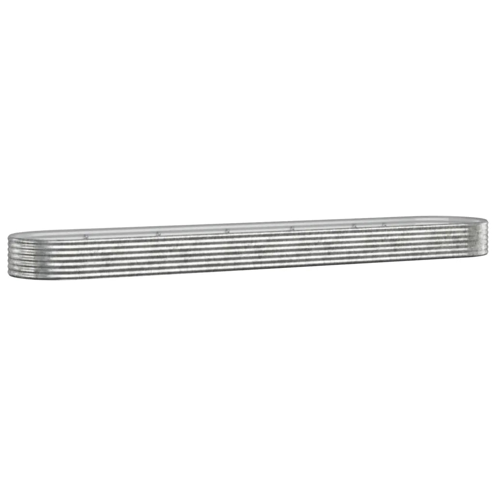 Fioriere | Cassetta per fiori | Letto Giardino Acciaio Zincato 507x100x36cm Argento
