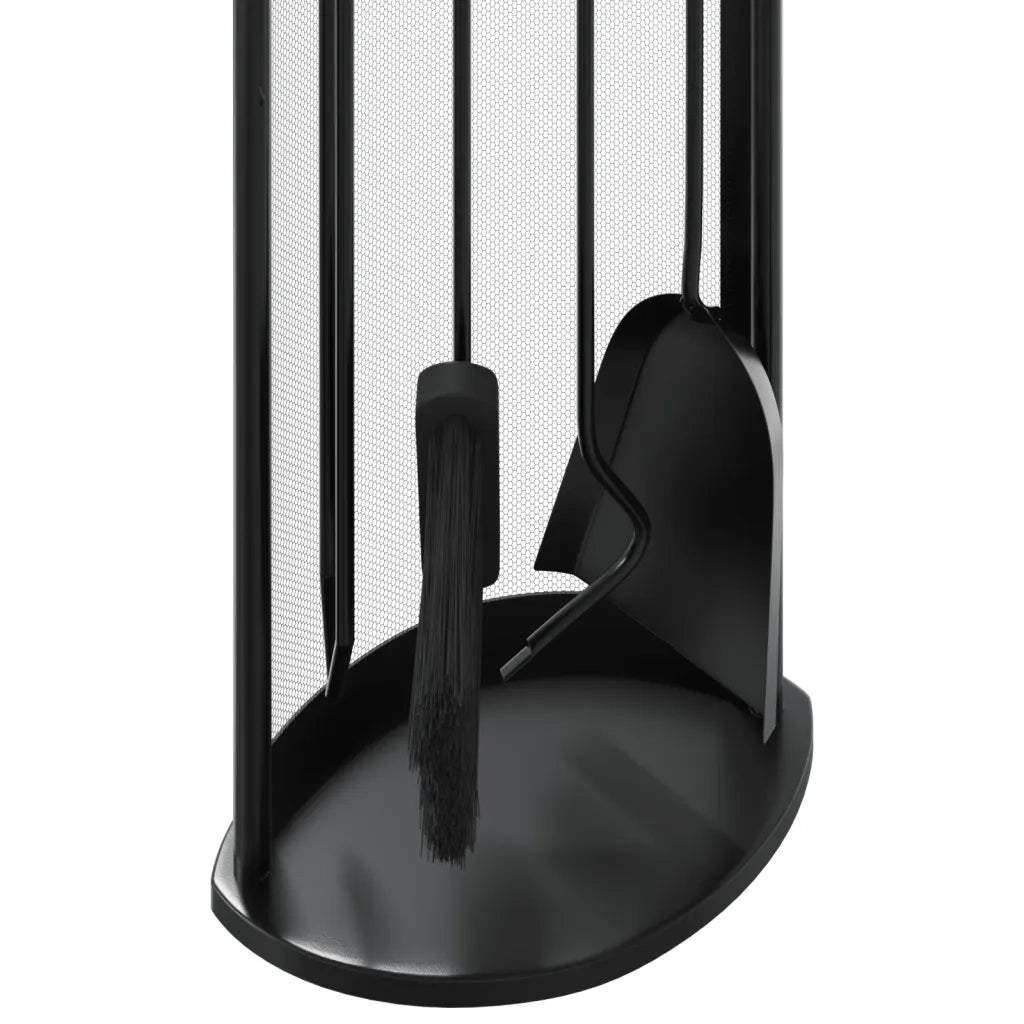 Set di attrezzi per camino 5 pezzi 23x15x66 cm in acciaio 156379