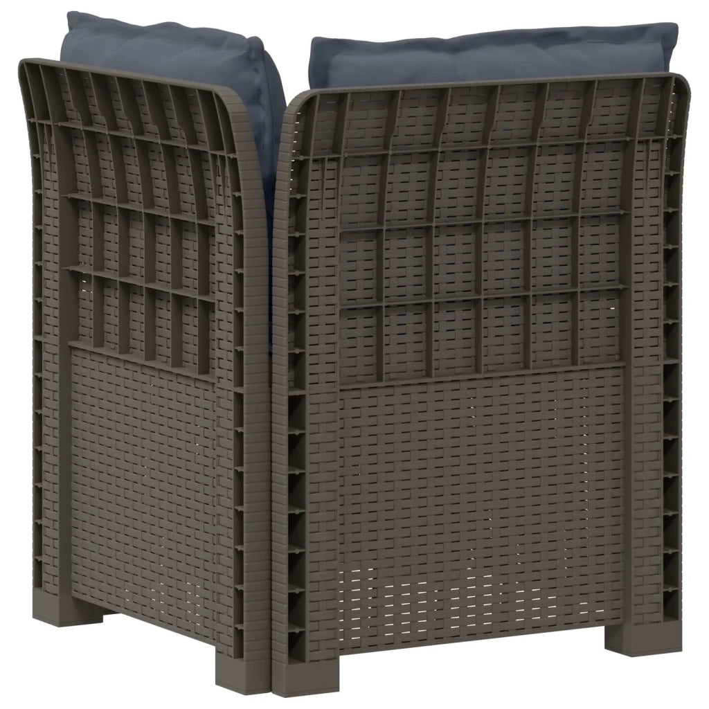 Divano da esterno-Divano da Giardino a 1 Posto con Cuscini Aspetto Rattan PP 944599