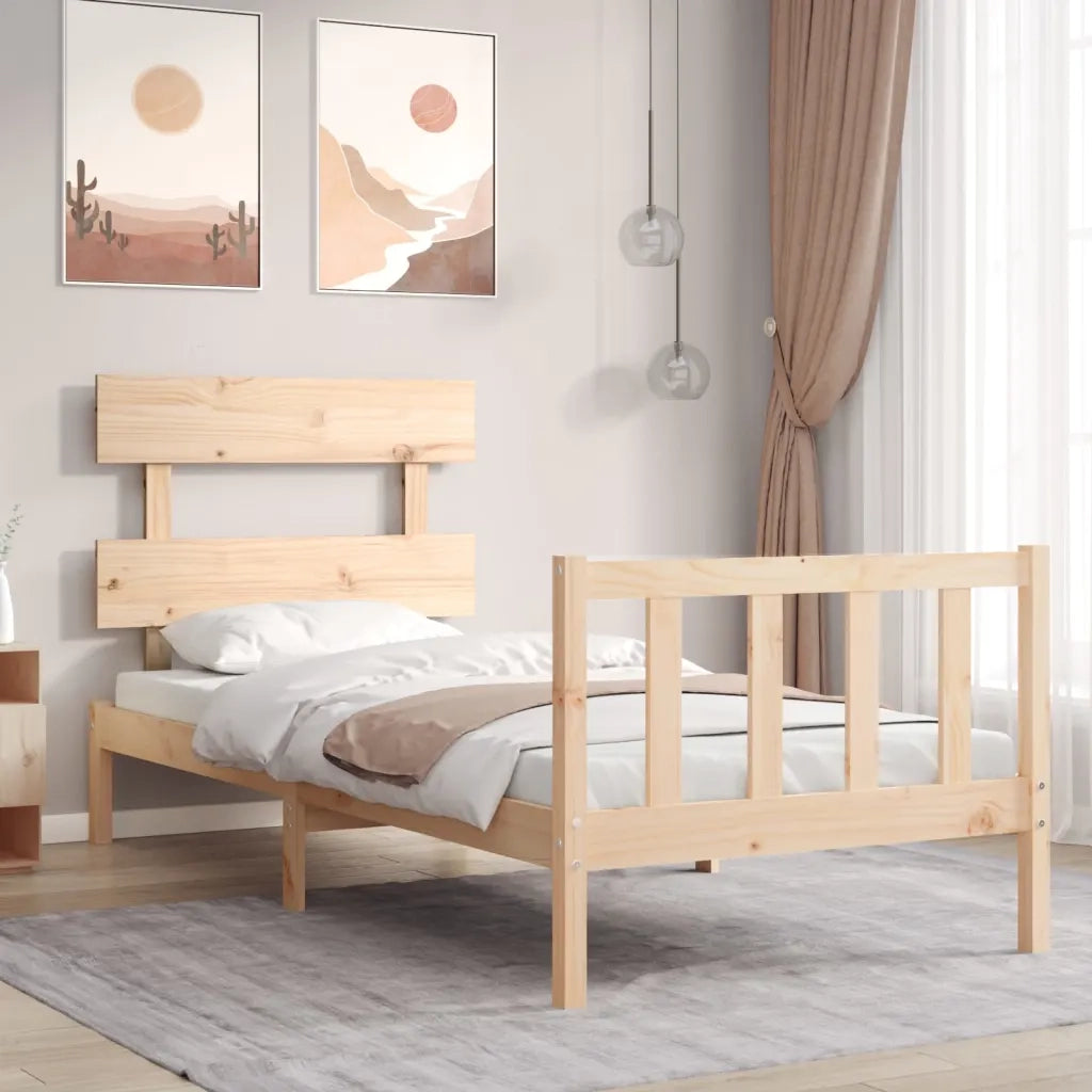 Giroletto senza Materasso-Struttura Letto 90x200 cm in Legno Massello di Pino 255440
