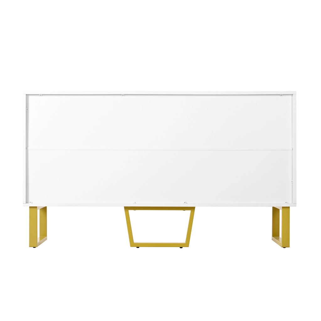 Credenza 4 Ante Lucida ¨C MINIMAL ¨C Bianco, Metallo, 140x40x80