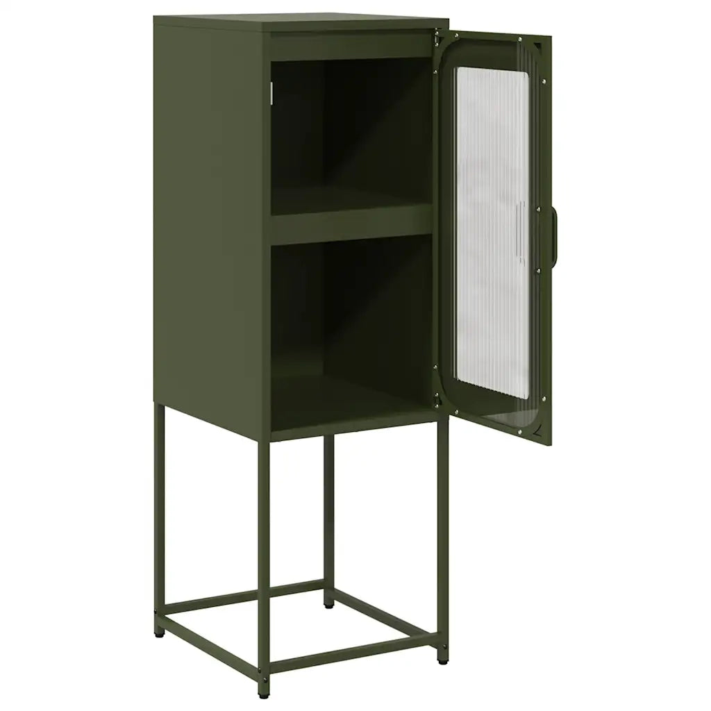 Credenza Verde Oliva 36x39x107 cm in Acciaio Laminato a Freddo 853402