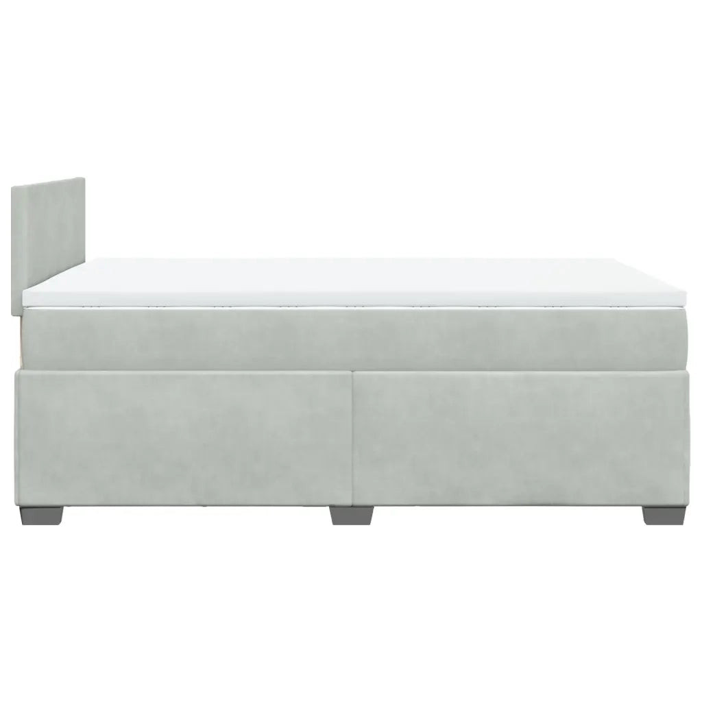 Giroletto a Molle con Materasso Grigio Chiaro 120x190cm Velluto 3286252