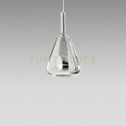 OFELIA S/11 MINI -  VETRO CROMO SPECCHIATO E PORTALAMPADA BIANCO ATTACCO G9 CAVO TRASPARENTE SENZA BASE DI ATTACCO D.14CM H.26,7CM