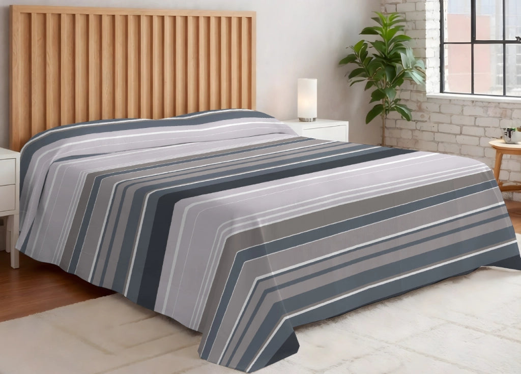 Copriletto Piquet Primavera Estate 100% Cotone Disegno Scia - Singolo - Grigio