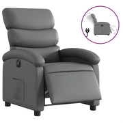 Poltrona | Sedia Relax Reclinabile Elettrica Grigia in Similpelle