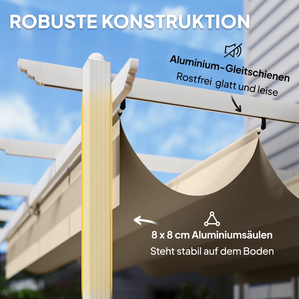 Pergola con tetto scorrevole 3x4m ¨C zephmum ¨C beige