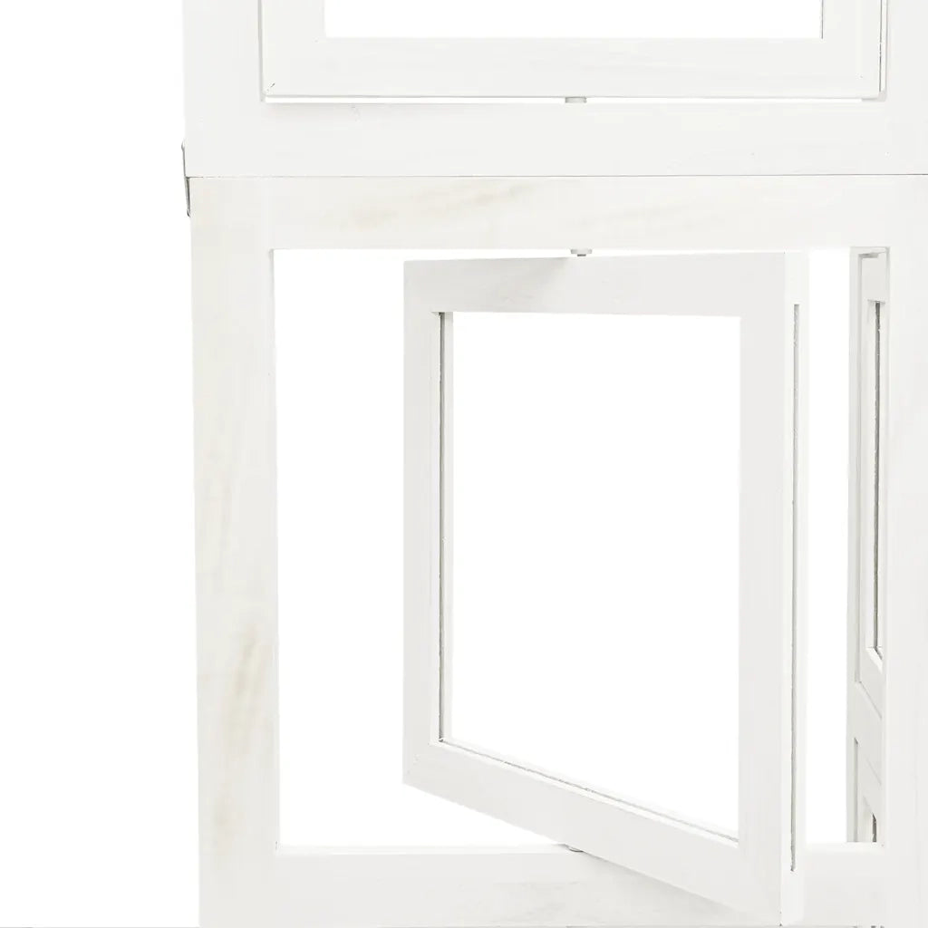 Divisorio Ambienti 5Pannelli Bianco Legno Massello di Paulownia 358695
