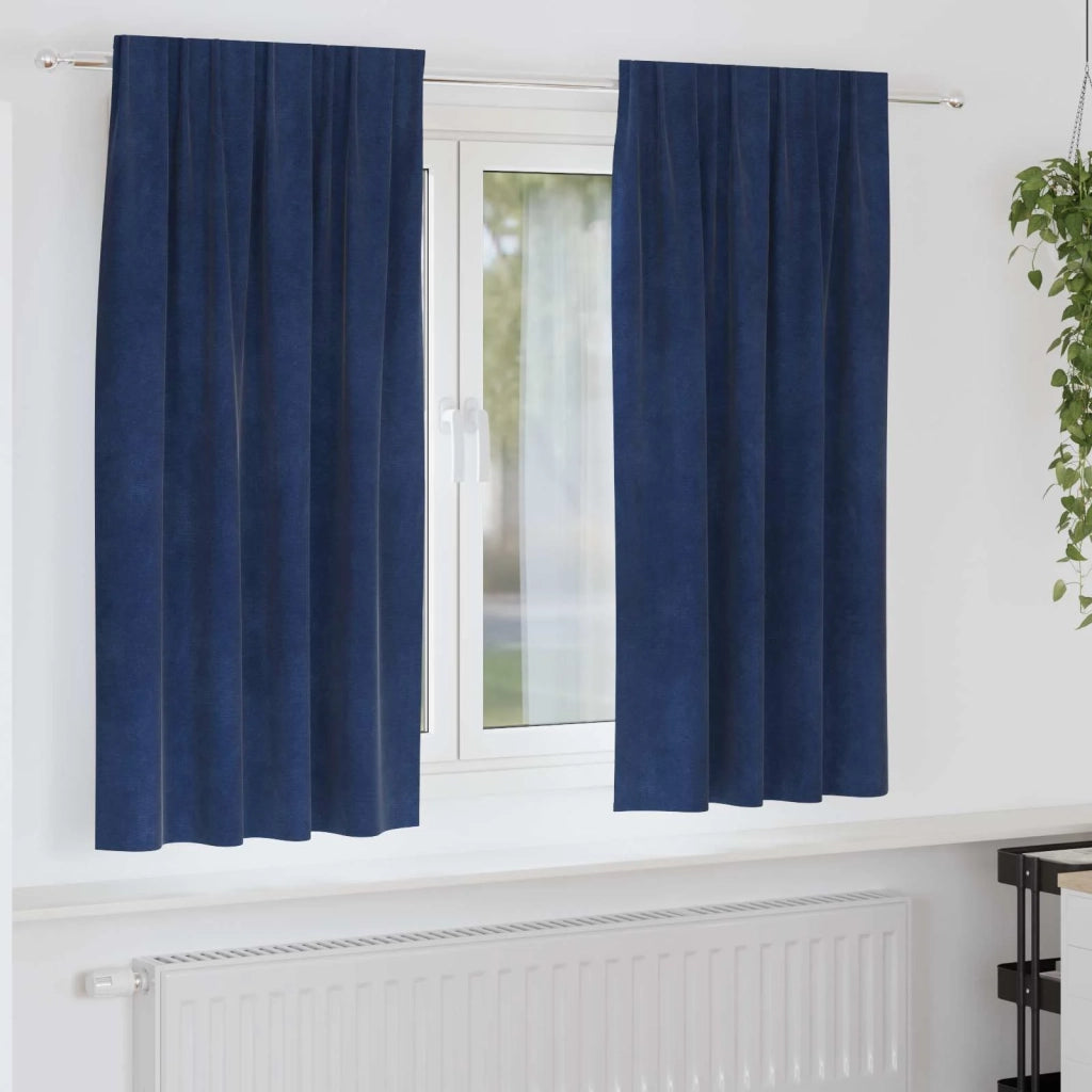 Tende oscuranti 2 pcs Blu Scuro 140 x 175 cm Velluto 4107199