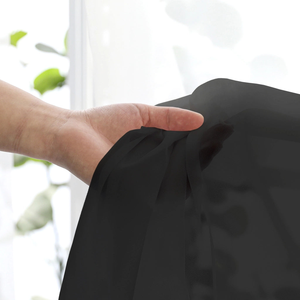 Coppia Tendine Tende 60 x 150 Cm Finestra Semi Oscuranti A Tinta Unita Leggera Cucina Camera Cameretta 2 Pannelli Nero