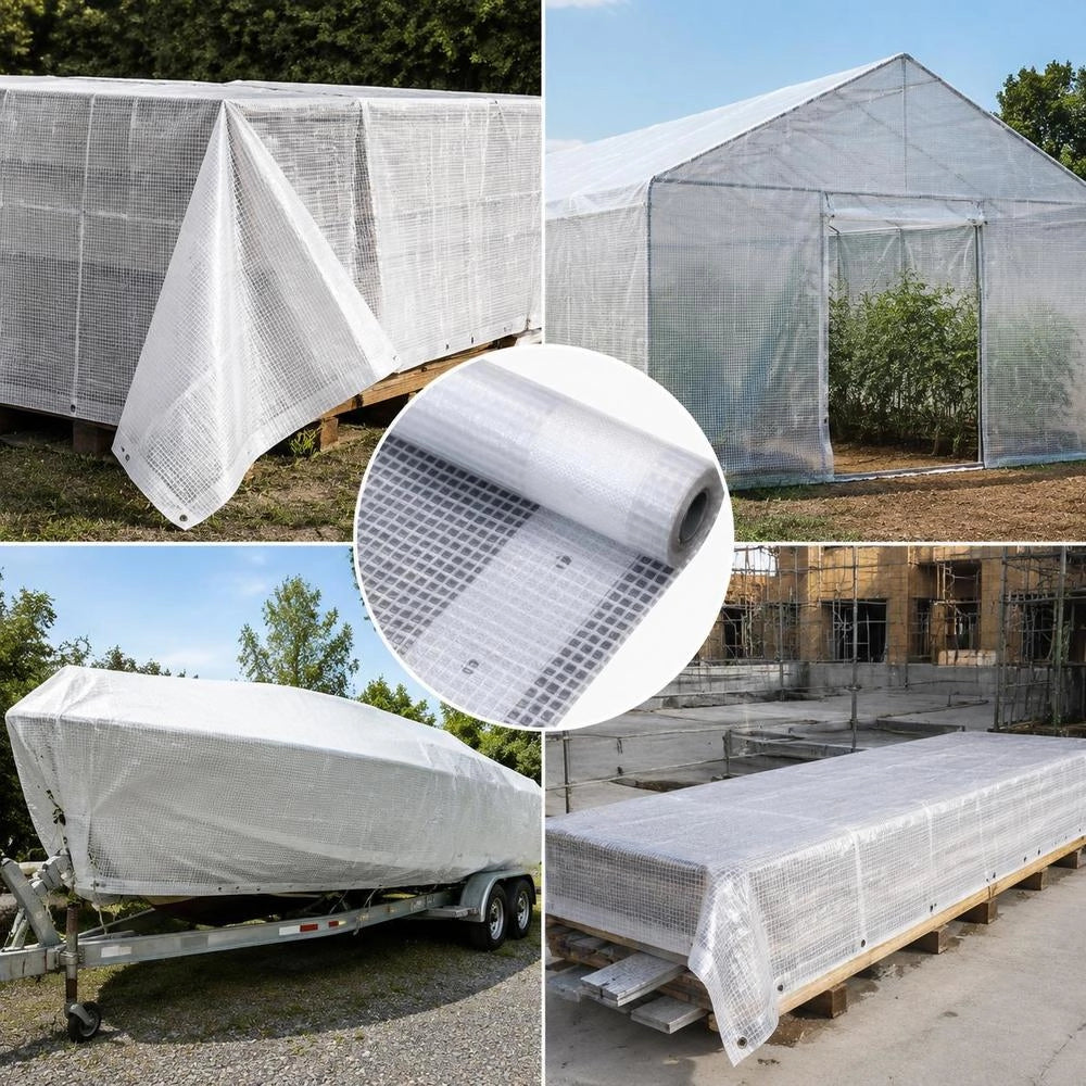 Leno Tarpaulin, White, 2 X 15 M, 260 G/square Meter