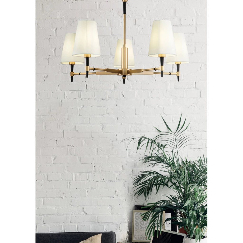 Maytoni Lampadario contemporaneo Zaragoza 5 luci E14 ottone metallo diffusore PVC