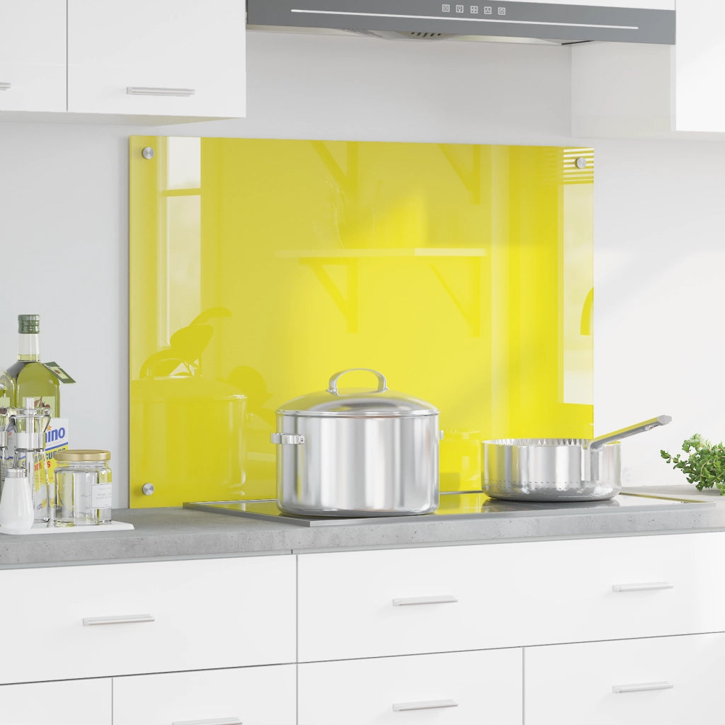 Splashback cucina  Giallo 90x60x0,6 cm in vetro temperato