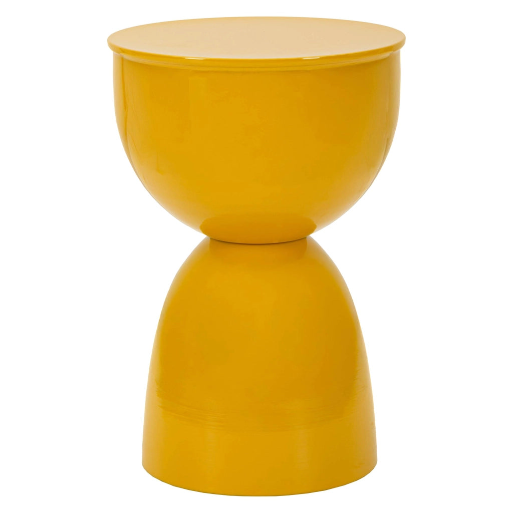 Gorkha, Tavolino da Salotto Forma Rotondo, 33x50x33h cm Giallo Senape