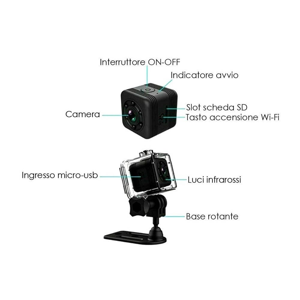 Trade Shop - Mini Telecamera Sport Spia Sq29 Wifi Sub Ip Sensore Movimento Waterproof -