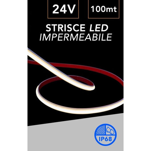 Trade Shop - Striscia Led Impermeabile 2025 24v Luce Blu 3000k 6500k 4000k Verde 100 Mt Ip68 Es24v-100 - -bianco Naturale      -
