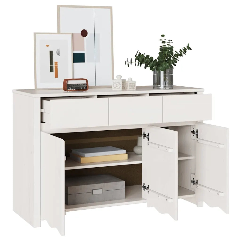 Credenza | Madia | Buffet da pranzo | Armadio da pranzo con cassetto Drammen Bianco 114 x 43 x 75,5 cm