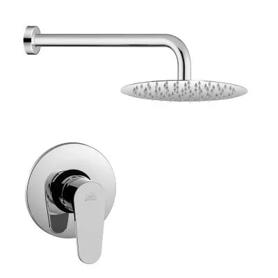 Set doccia incasso Paffoni Green tondo cromato con soffione inox 30 cm