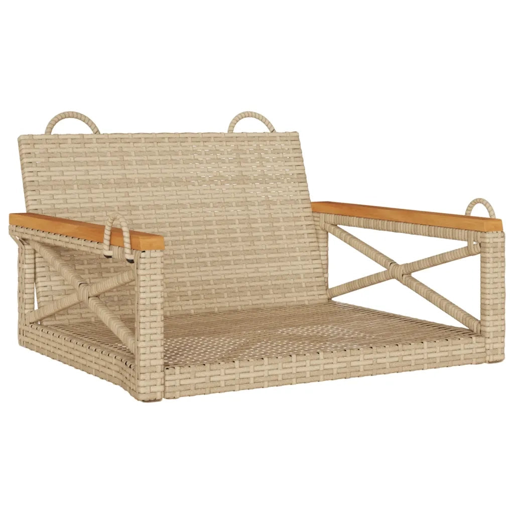 Panchina a Dondolo Beige 63x62x40 cm in Polyrattan 368172