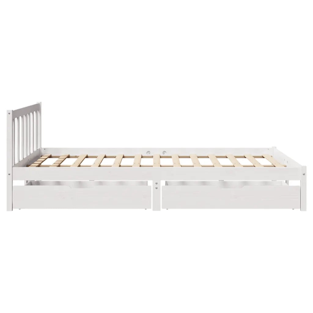 Letto senza Materasso-Struttura Letto Bianco 140x200 cm Legno Massello di Pino 853448