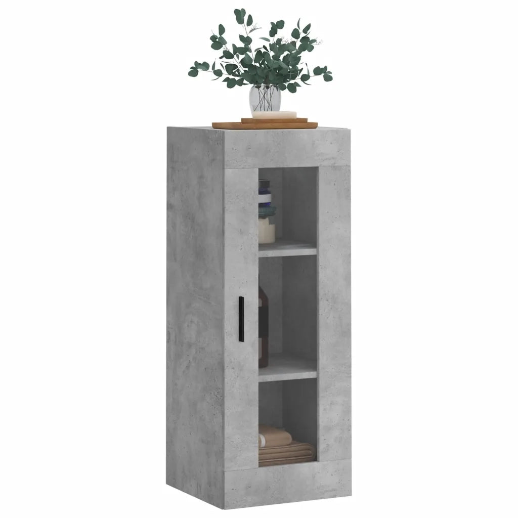 Mobile a Parete Grigio Cemento 34,5x34x90 cm 828928