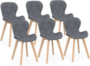 Set di 6 sedie da pranzo ROBINE in tessuto grigio scuro