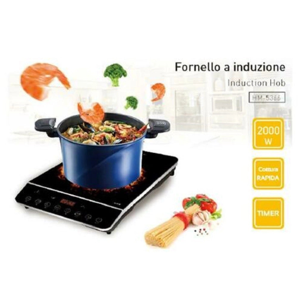 Trade Shop - Piastra Ad Induzione Elettrica 2000w Da 60 A 240 C° Piano Cottura Elettrico -