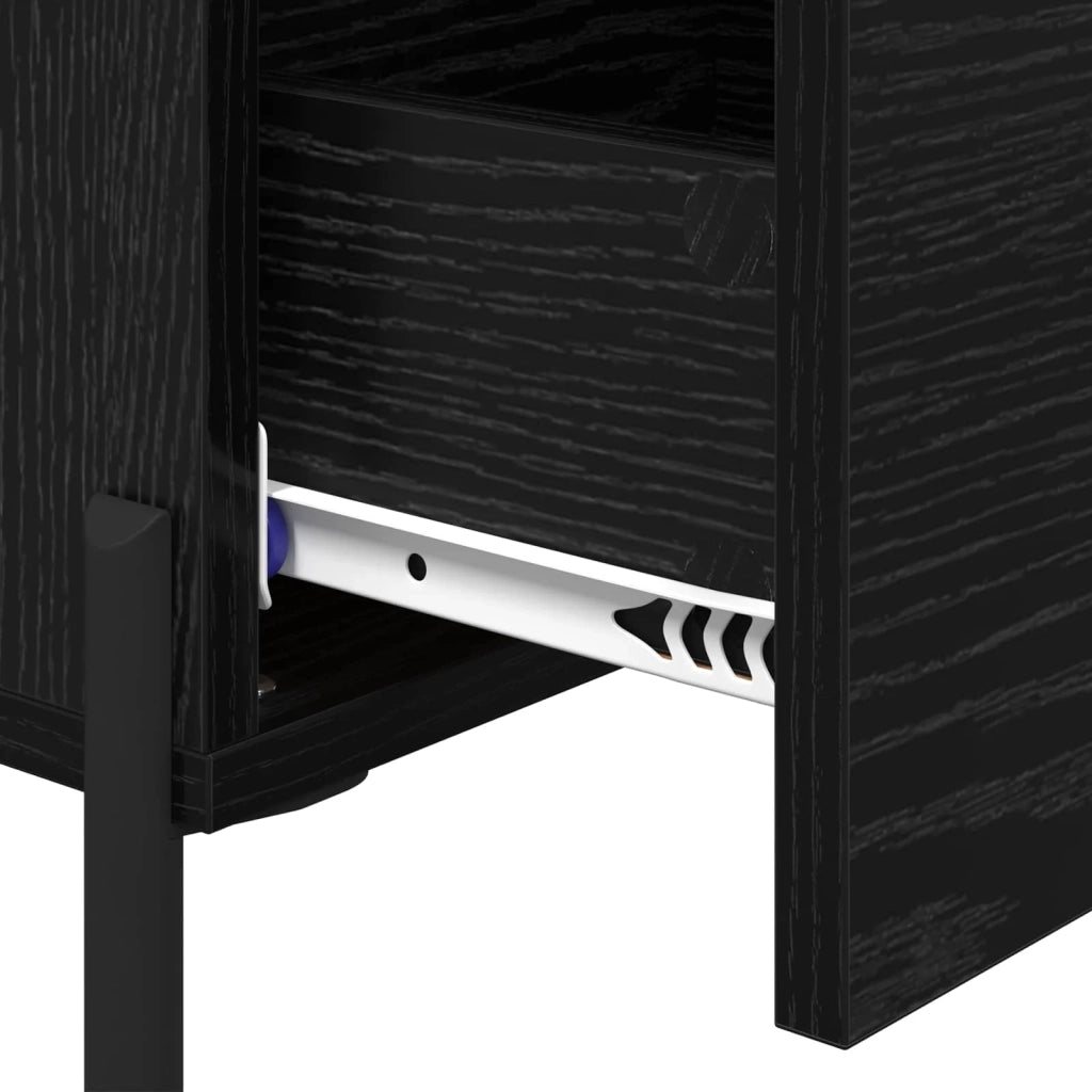Comodino | Armadio da Notte | Mobiletto da notte Rovere Nero 40 x 40 x 66 cm Legno multistrato