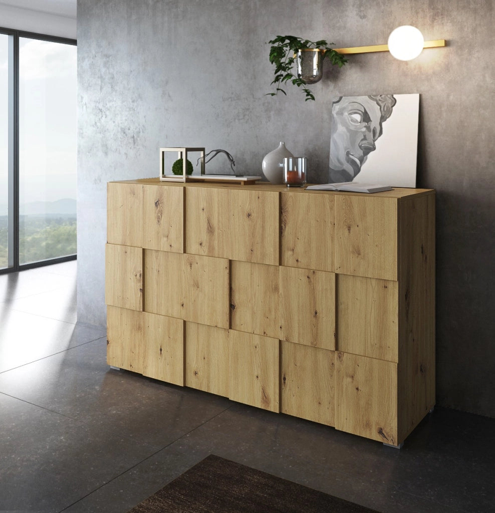 Madia 3 ante effetto legno finitura rovere cm. H.84,5 x L.138 x P.42