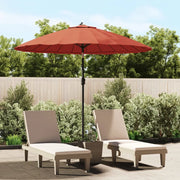 Ombrellone da Esterni-Ombrello da giardino Palo in Alluminio 270 cm Terracotta