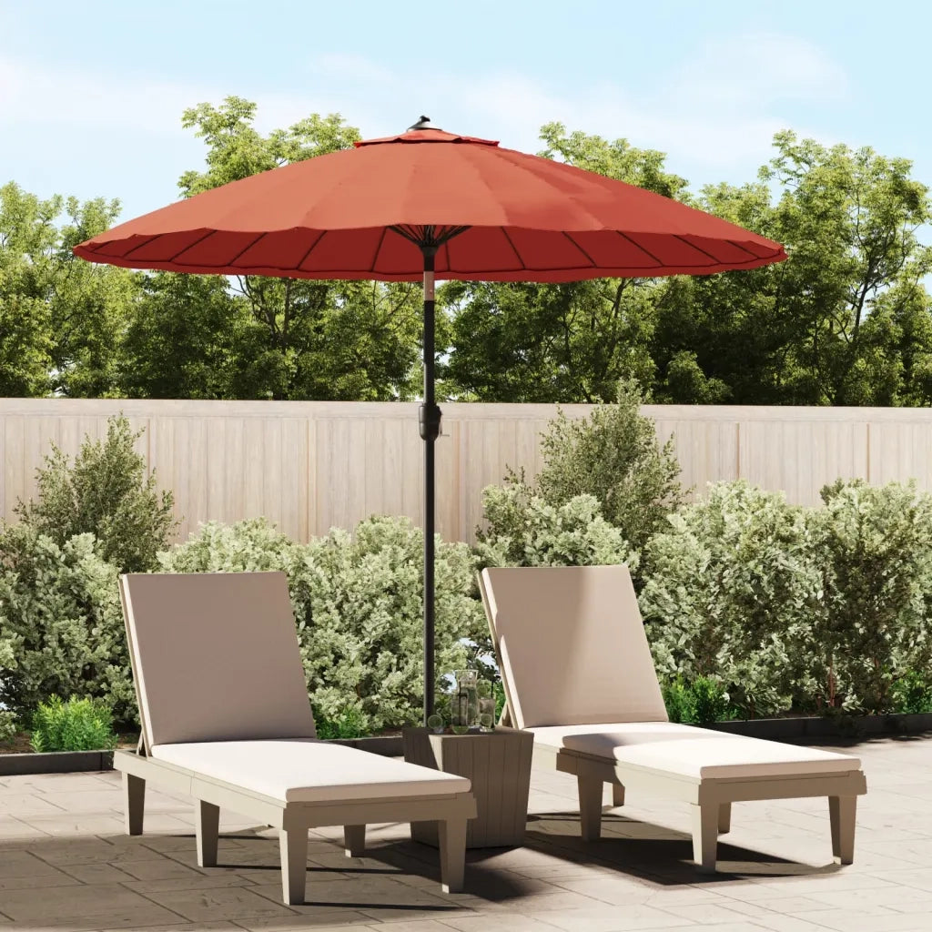 Ombrellone da Esterni-Ombrello da giardino Palo in Alluminio 270 cm Terracotta