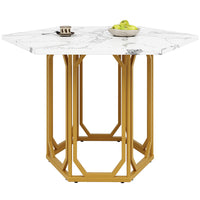 Tavolo esagonale - Xylo - marmo oro gambe metallo