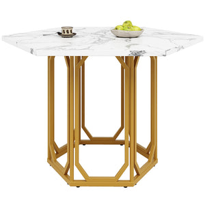 Tavolo esagonale - Xylo - marmo oro gambe metallo