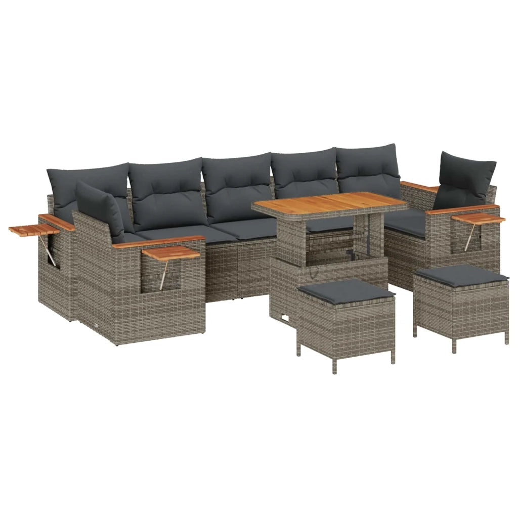 Set Divano da Giardino 10 pcs Grigio polyrattan 3363033