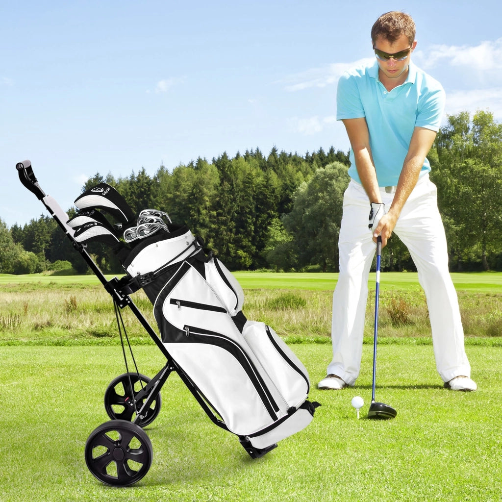 Carrello da golf con 2 ruote e tabellone segnapunti, Carrello da golf multifunzionale e comodo Nero