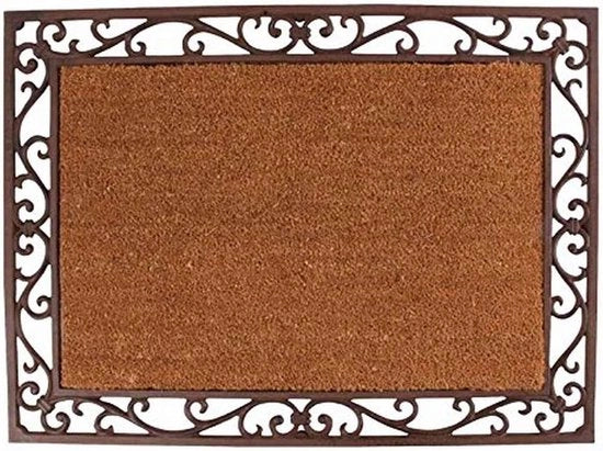 Matte di alluminio per porte esterne - Mattoni di cocco per esterno - Tieni lontano il fango - Gieto pesante - 75 x 55 cm - Marrone