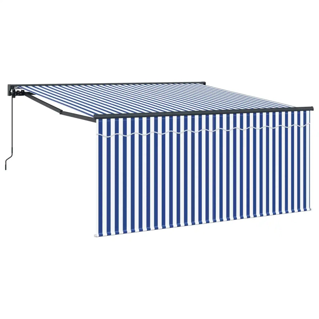 Tenda retrattile-Tenda parasole per balcone Blu e Bianco 300 x 250 cm