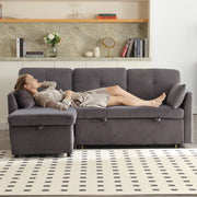 Divano Angolare Contenitore con Letto Estraibile e Chaise Longue ¨C Xylo ¨C Grigio