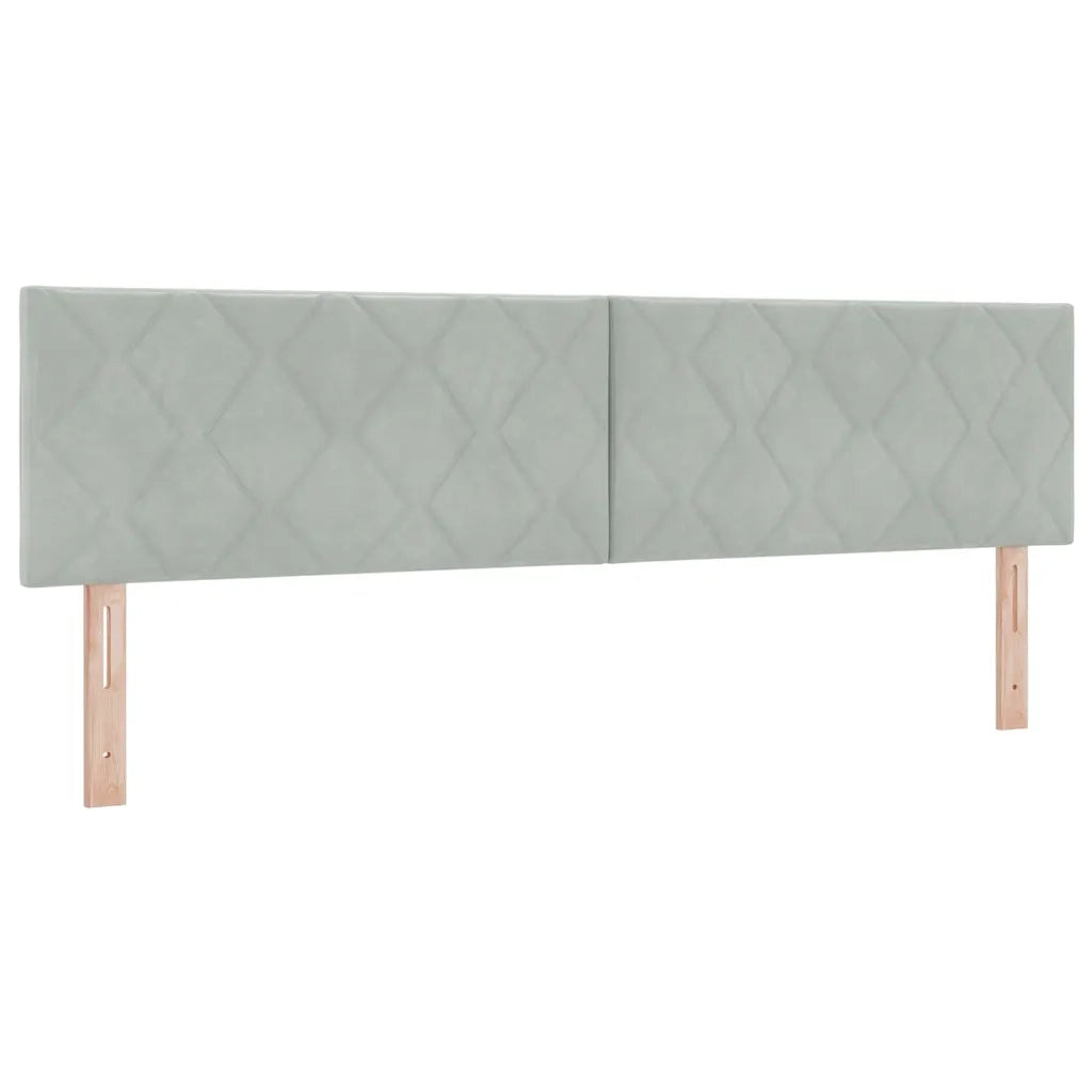 Letto a molle con testiera Grigio chiaro 200 x 180 cm Velluto 3341534