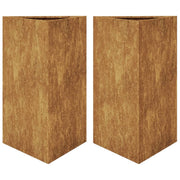 Fioriera rialzata per piante fiori giardino terrazze set da 2 triangolare 50 x 43 x 75 cm acciaio corten marrone 02_0039107